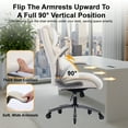 thumbnail image 6 of AFO High-Back Ergonomic Office Chair with Flip-Up Arms and PU Leather,Swivel Computer Desk Chair for Office or Home,Beige, 6 of 7