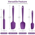 thumbnail image 5 of U-Taste 600°F High Heat Resistant Silicone Spatula Set of 4, BPA-Free Food Grade Kitchen Cooking Baking Mixing One Piece Seamless Flexible Rubber Scraper for Nonstick Cookware (Purple), 5 of 10