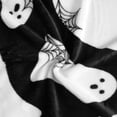 thumbnail image 4 of Way To Celebrate Ghost Web Plush Couch Throw Blanket, Black and White, 50 x 60 in, 4 of 6