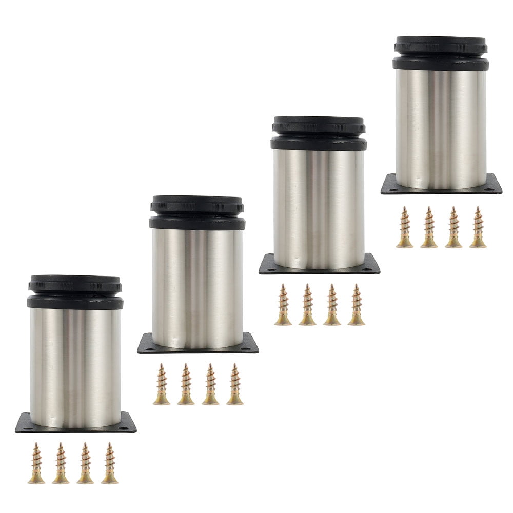 4 Pcs Furniture Cabinet Legs Feet Stainless Steel Sofa Cup Shape Base 80mm