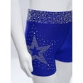 thumbnail image 5 of Hansber Kids Girls Dance Gymnastics Shorts Shiny Rhinestones Elastic Waistband Yoga Tennis Shorts Hot Pants Blue 6, 5 of 7