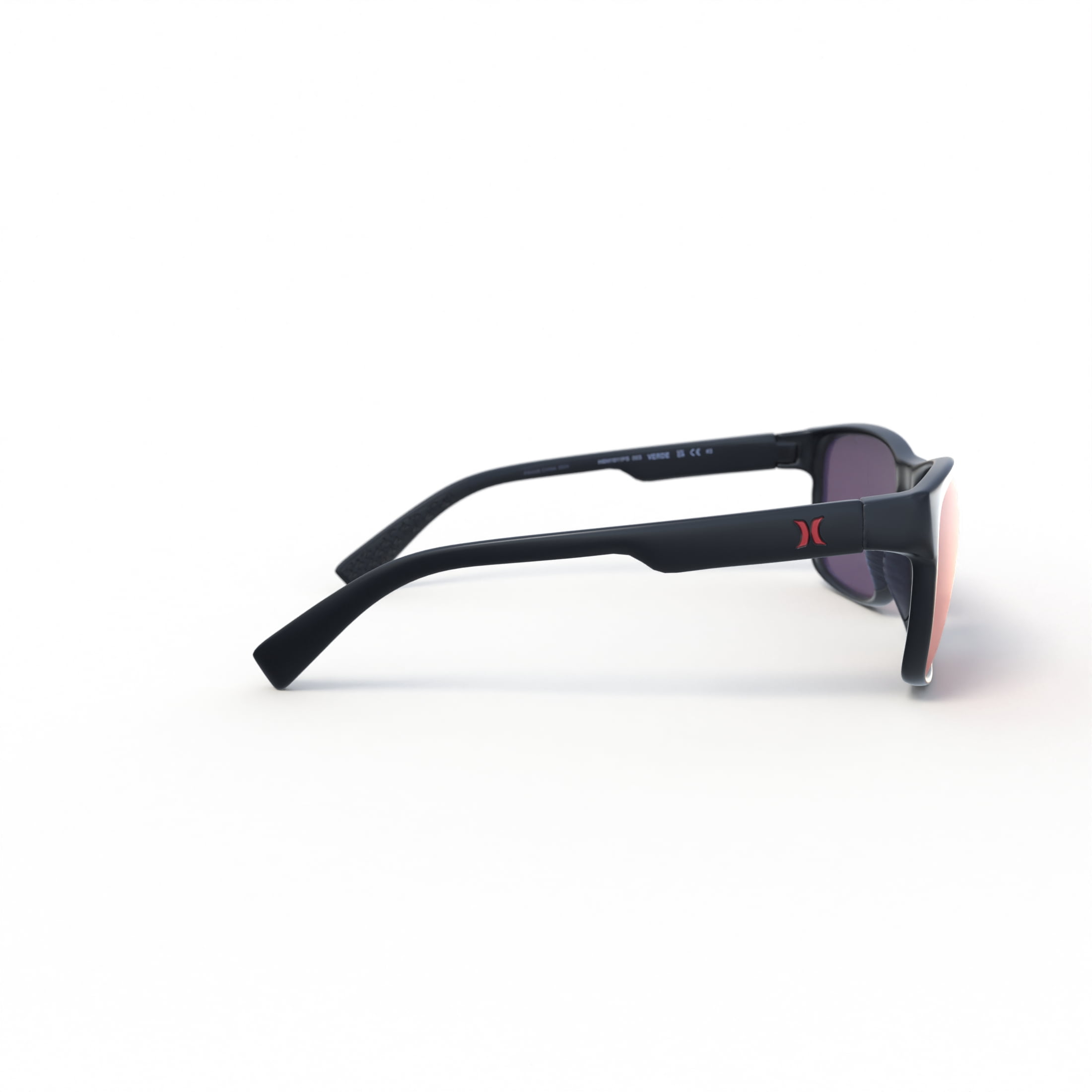 Hurley Verde HSM1011PS_003 Polarized Square Sunglasses Black/Red Frame and Red Mirror Lens