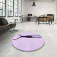 thumbnail image 4 of Ahgly Company Machine Washable Indoor Round Transitional Orchid Purple Area Rugs, 4' Round, 4 of 7