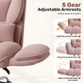 thumbnail image 6 of Hawsaiy Big and Tall Office Chair, Flip Armrests with Side Pockets, Comfy Criss Cross Office Chair with Extra-Wide Plush Seat, 150° Reclining Executive Office Chair, Chenille Upholstery, Pink, 6 of 12
