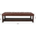 thumbnail image 4 of Xukmct Upholstered Leather End of Bed Bench with Shelf, Wood Frame Shoe Bench Shoe Rack Footstool for Bedroom, Living Room, Brown, 4 of 11