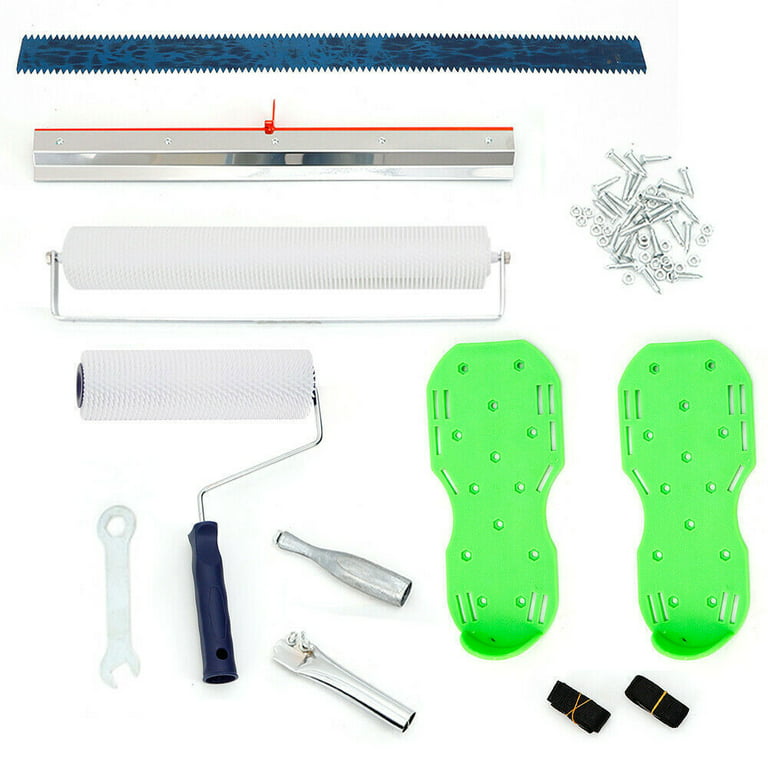 Cement Self-leveling Tool Kit Epoxy Floor Paint Tool w/Roller Brush+ Floor  Construction Spike Shoes+Self-leveling Rake