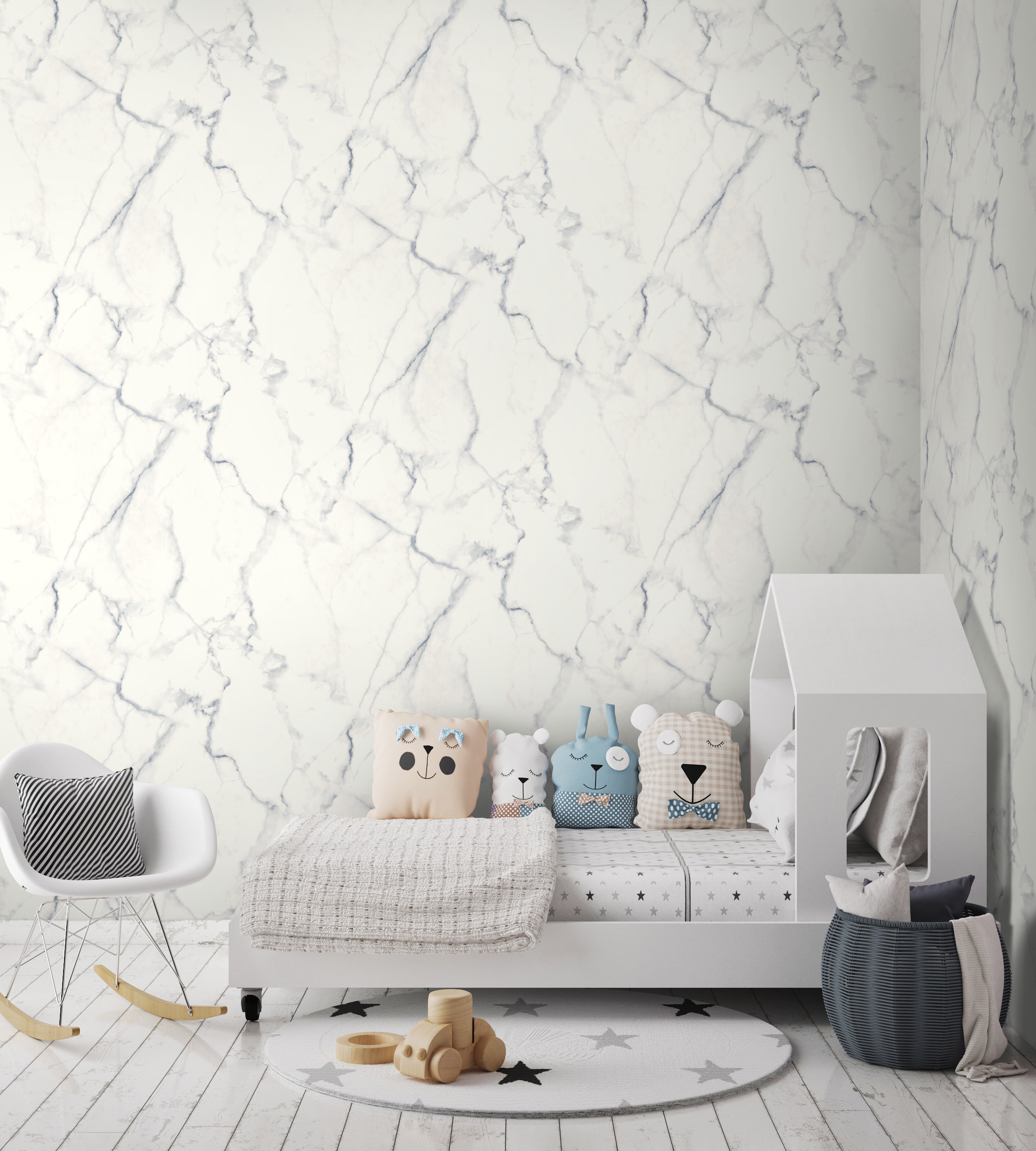 RoomMates Carrara Marble Peel & Stick Wallpaper - White/Black 