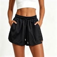thumbnail image 2 of WPPGONE Athletic Shorts for Women Running Workout Elastic Waisted Drawstring Wide Leg Bottoms Quick Dry Lightweight Sports Biker Shorts with Pockets, 2 of 5