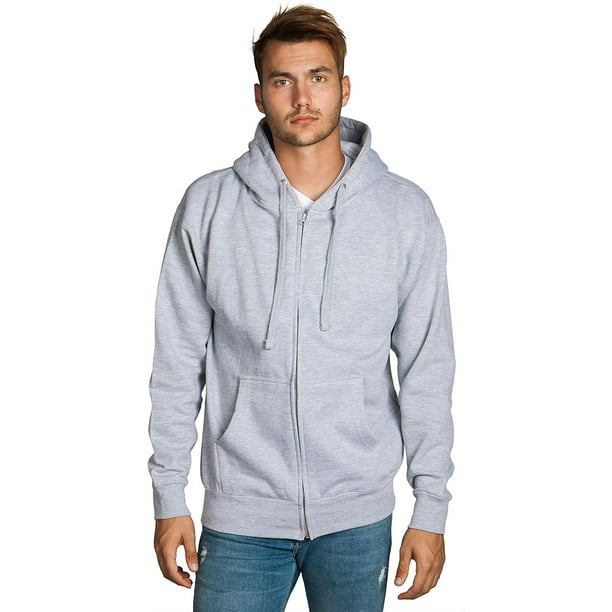 gebaar Ploeg Spaans Mens Full Zip up hoodie Fleece Zipper Heavyweight Hooded Jacket Sweatshirt  - Walmart.com