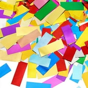 XD-300 Grams Rectangle Metallic Confetti Multicolor Foil Sprinkles Table for Baby Shower Clubs Weddings Birthday Celebrations Fiesta Party Decor, 0.79 / 1.97 Inch*0