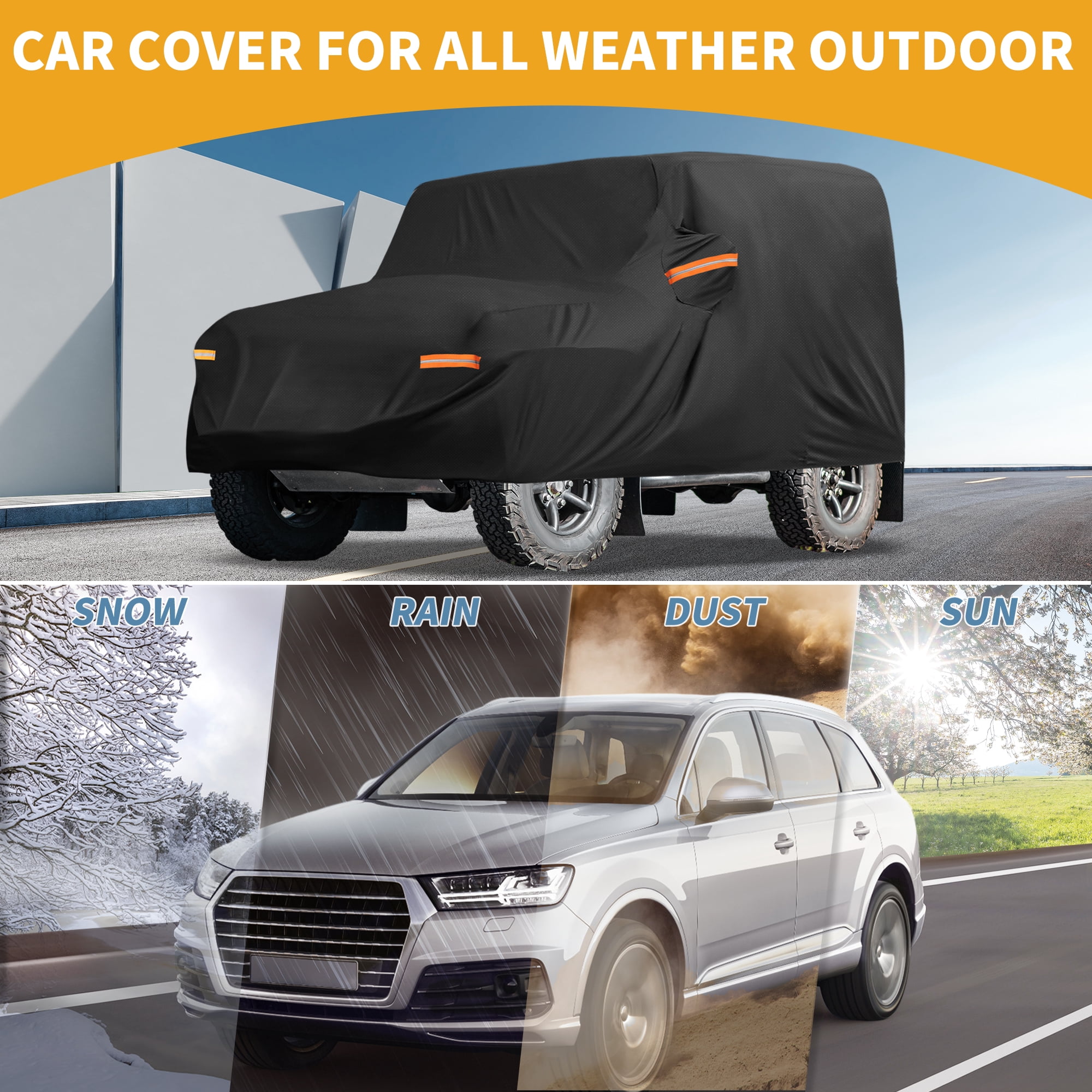 Unique Bargains UV-Resistant Car Cover Black ["for Land Rover Defender 90 2020-2025"]