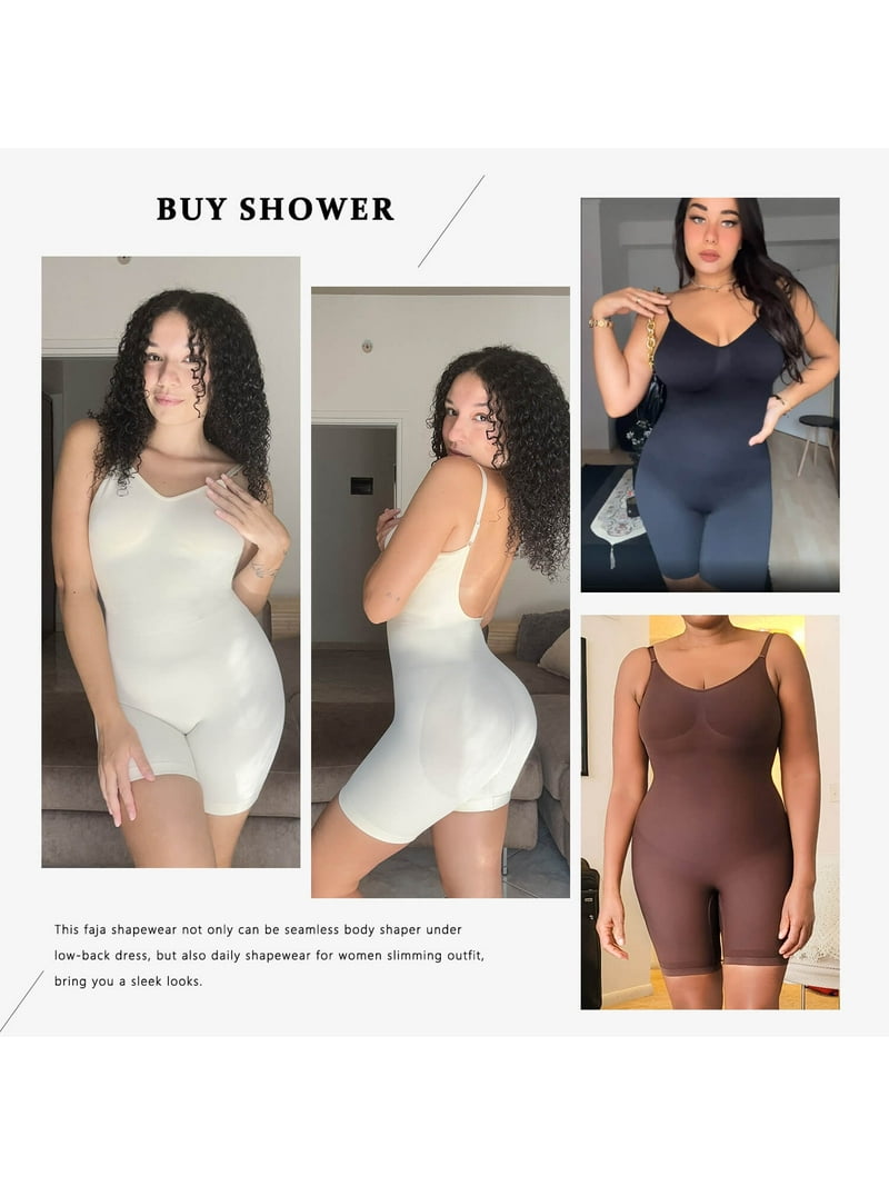 MANIFIQUE Low Back Mid Thigh Bodysuit Shapewear for Women Tummy Control  Butt Lifter Backless Faja Body Shaper - Walmart.com