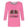 thumbnail image 4 of Patlollav Christmas Tops for Ladies,Womens Blouse 3/4 Sleeve Round Neck Casual Tops Gift, 4 of 6