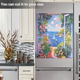 thumbnail image 3 of Yayeee Magnetic Dishwasher Cover for The Front Decoration Home Kitchen Machine Sticker Protector, Pink Floral Window, 3 of 6