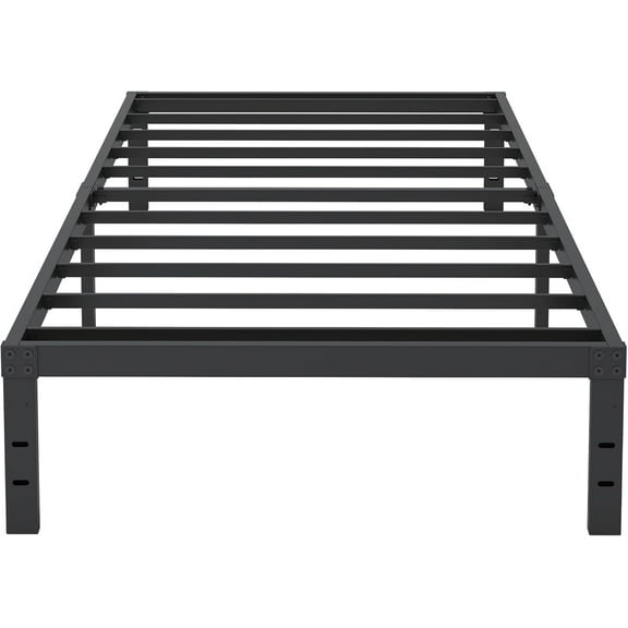 10 Inch XL Twin Bed Frames, Platform Metal Bed Frame Twin XL Size Heavy Duty Steel Slat Mattress Foundation, No Box Spring Needed, Easy Assembly, Noise-Free, Black
