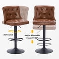 thumbnail image 6 of FIRAVOE Swivel Bar Stools Set of 2 (19.5" Wide Seat) Adjustable Bar Height Bar Stools with Backs, Faux Leather Barstools Bar Chairs Kitchen Island Stools, Brown, 6 of 10