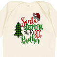 thumbnail image 4 of Inktastic Santa is Promoting Me to Big Brother Green Plaid Tree Boys Long Sleeve Baby Bodysuit, 4 of 5