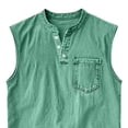 thumbnail image 4 of USNSM Sleeveless Shirts for Men Distressed Washed Tank Tops Henley Button Down V Neck Shirt with Pocket Vintage Solid Tee Top Green XXXL, 4 of 4