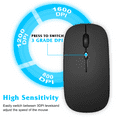 thumbnail image 5 of 2.4GHz & Bluetooth Rechargeable Mouse for Oppo F11 Bluetooth Wireless Mouse Designed for Laptop / PC / Mac / iPad pro / Computer / Tablet / Android Onyx Black, 5 of 7