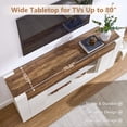thumbnail image 5 of KeyWhat TV Stand for TVs Up to 80", Modern Entertainment Center with Storage Cabinet & Open Shelves, Cable Management for Living Room, Antique White, 5 of 7