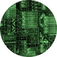 thumbnail image 1 of Ahgly Company Indoor Round Patchwork Emerald Green Transitional Area Rugs, 6' Round, 1 of 4