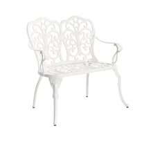 Homefun Cast Aluminium Butterfly Garden Bench, White