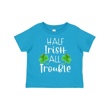 

Inktastic Half Irish All Trouble with Green Clovers Gift Toddler Boy or Toddler Girl T-Shirt