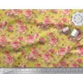 thumbnail image 3 of Soimoi Poly Georgette Fabric Check,Leaves & Rose Floral Print Sewing Fabric Yard 42 Inch Wide, 3 of 3