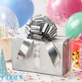 thumbnail image 3 of 12 Inch Large Pull Bow, Decorative Gift Wrapping Flower Bow for Basket Present Party Wedding Decor, Silver, 3 of 7