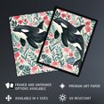 thumbnail image 2 of Artery8 Orca Killer Whale Flower Sea Watercolour Floral Living Room Unframed Wall Art Print Poster Home Decor Premium, 2 of 3