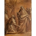 thumbnail image 2 of Giacomo Cavedone 12x14 Gold Ornate Wood Frame and Double Matted Museum Art Print Titled - Christ and the Centurion (1577), 2 of 4