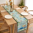 thumbnail image 3 of Black Plaid Easter Table Runner 72 Inches Long Farmhouse Dress Scarves, Truck Spring Floral Bunny Wooden Dining Tablerunner for Coffee Table/Kitchen Island/Party Décor, 13" x 72", 3 of 8