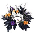 thumbnail image 2 of Halloween Candle Wreath - Black Artificial Flower Ring for Table Candlestick Display | Plastic Simulation Floral Decor | 9.84in Diameter | 1 Pc | Reusable Prop, 2 of 6