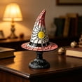 thumbnail image 4 of Qocolcyl Halloween Decor Witch Hat Lamp Gift,LED Halloween Night Light Table Decorations for Home Indoor,Handcrafted Retro Resin Witchy Decor for Shelf Mantel,Gothic Party Home Decoration (USB Power), 4 of 7