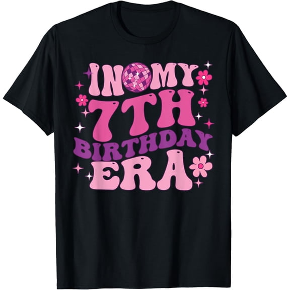 t-shirt In My 7th Birthday Era Eight 7 years Old Birthday Gifts Girl T-Shirt.