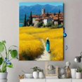 thumbnail image 4 of Provencal Blooming Village Walking Woman Canvas Print, Impressionist Countryside Home Bedroom Wall Decor Art, 4 of 8