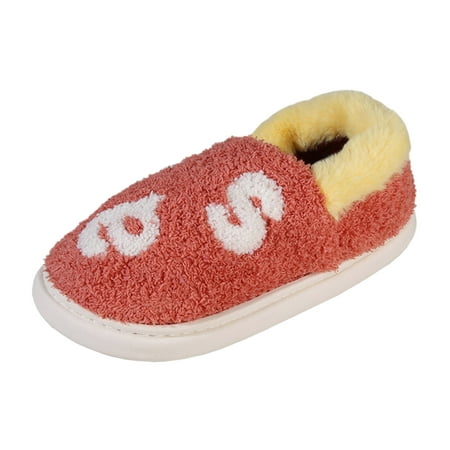 

Paptzroi Ladies Fashion Fruit Embroidery Letter Print Plush Shoes Closed Toe Flat Cotton Slippers Fuzzy Slipper for Women Size 12 Women House Slippers Size 11-12