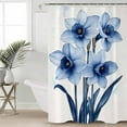 thumbnail image 2 of 60x72 Inch Shower Curtains for Bathroom Spring Blooms Botanicals Fabric Bath Curtain Decor Vintage Floral Spring Blue Waterproof Restroom Curtains Shower Set Accessories with 12 Hooks 60 Inch, 2 of 6