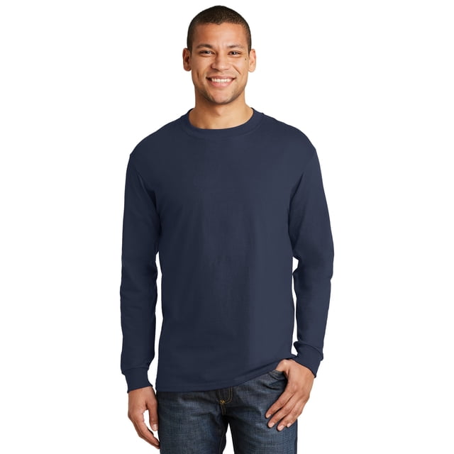 Hanes® Beefy-T® - Camiseta de manga larga 100% algodón. 5186 hanes 5186