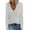 White, variant on LYXSSBYX Womens Tops Long Sleeve Sale Womens Casual Tops Fashion V-Neck Solid Long Sleeve T-shirt Blouse