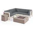 thumbnail image 1 of Oana 7pc Sectional Sofa Set with Cushion Weathered Gray/Dark Gray/Light Gray, 1 of 12