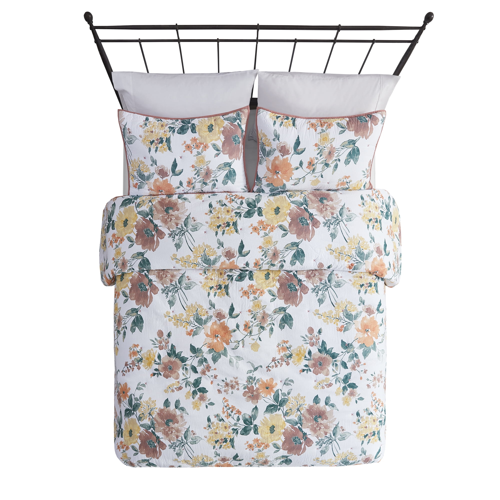 Better Homes & Gardens Floral Matelasse Cotton Quilt, King Walmart