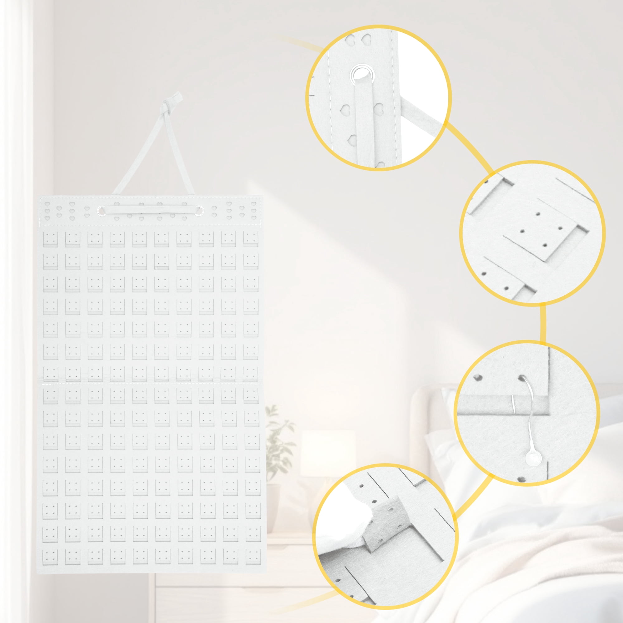 Unique Bargains Claw Clip Holder Space-saving Hair Clip Storage White 22.44"x13.78"