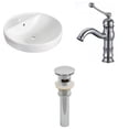 thumbnail image 1 of 18.25-in. W Drop In White Bathroom Vessel Sink Set For 1 Hole Center Faucet AI-26166, 1 of 1