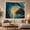 Ocean Wave Frame, variant on Curling Ocean Wave Around Tropical Sunset with Palm Trees, Serene Coastal for Beach Lovers, Dramatic Nature Wall Art, Housewarming Gift Tapestry Wall Hanging for Bedroom and Living Room