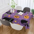 thumbnail image 5 of 60x60 Inch Tablecloth Polyester Square Tablecloth for Home Kitchen Dinner Decor Black Cats and Candy, 5 of 9