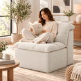 thumbnail image 6 of MEIGUGAO Armless Chenille Bean Bag Chair, 31.5-Inch,Beige, 6 of 7