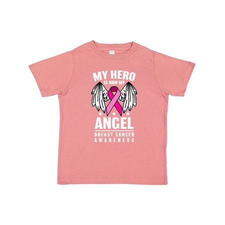 

Inktastic My Hero is now My Angel Breast Cancer Awareness Gift Toddler Boy or Toddler Girl T-Shirt