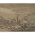 thumbnail image 3 of Thomas de Keyser 14x12 Black Modern Framed Museum Art Print Titled - Crucifixion (1665), 3 of 5