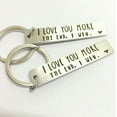 thumbnail image 2 of 2 Pack Creative I Love You More The End I Win For Couples Novelty Lovers Keyring Keychain Stainless Steel Key Holder Valentine Gift, 2 of 6